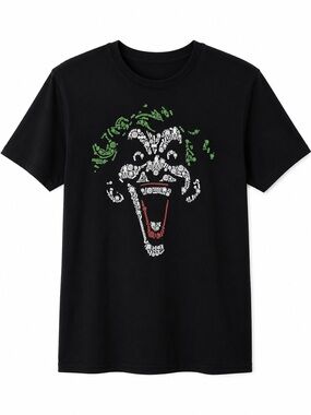 THE JOKER Black Graphic Tee Face Design